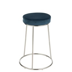 Coussin pour tabouret en textile bleu 34x34x8 cm