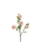 Branche de 4 roses avec feuilles en textile rose 30x30x86 cm