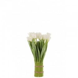 Bouquet de tulipe en textile blanc 33.5x25x65 cm