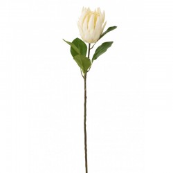 Branche de protea en plastique crème 21x10x67 cm