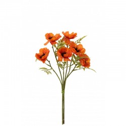 Bouquet de coquelicot en plastique orange 10x10x33 cm