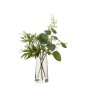 Jarrón con decoración vegetal artificial de plástico verde de 20x20x35 cm