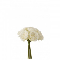 Décoration florale en plastique en plastique blanc 20x20x25 cm