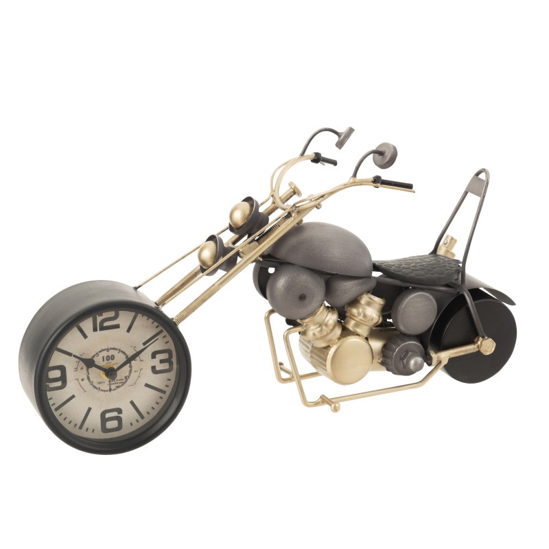 Relógio de metal moto em metal cinzento 13x47x20 cm Relógio de metal moto em metal cinzento 13x47x20 cm