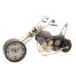 Relógio de metal moto em metal cinzento 13x47x20 cm Relógio de metal moto em metal cinzento 13x47x20 cm