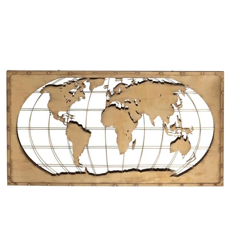 Carte du monde en miroir sur plaque métal 150 cm Carte du monde en miroir sur plaque métal 150 cm