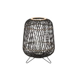 Farol sobre base de madera negra 41x41x57 cm