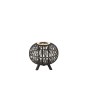 Lanterne boule sur pied en bois noir 33x33x32 cm Lanterne boule sur pied en bois noir 33x33x32 cm