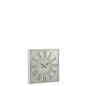 Reloj cuadrado con números romanos de vidrio plateado de 60x7x60 cm.