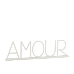 Mot amour en métal blanc 48x21cm