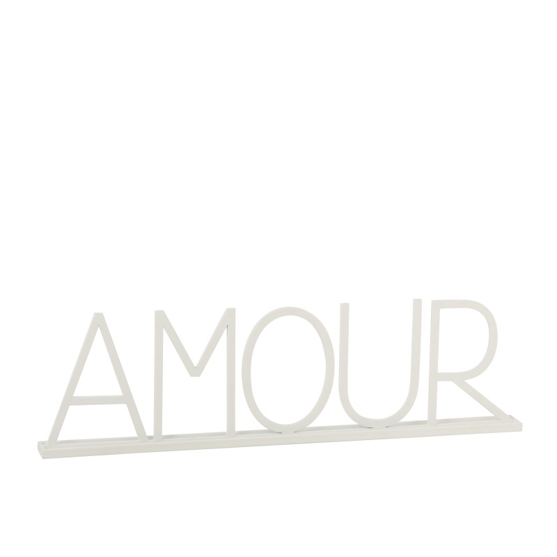 Palabra amor en metal blanco 48x21cm