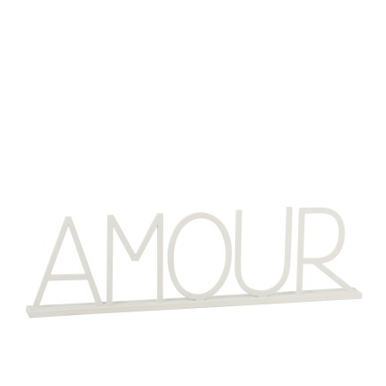 Mot amour en métal blanc 48x21cm
