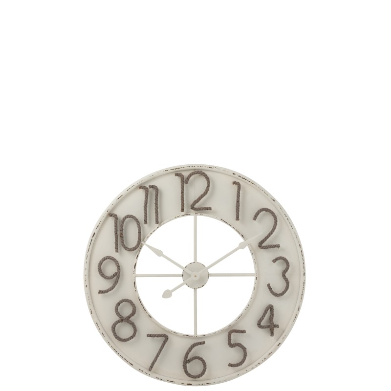 Horloge originale en métal blanc 92x3x92 cm