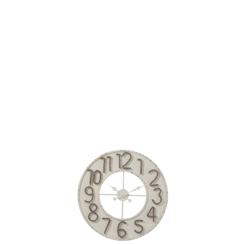 Horloge originale en métal blanc 60x6x60 cm