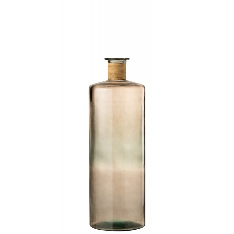 Vaso garrafa em vidro castanho 25x25x75 cm