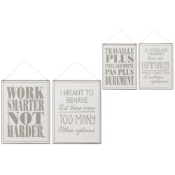 Conjunto de 2 carteles de metal gris de 26.5x0.3x35 cm
