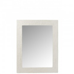 Miroir rectangulaire en résine blanc 6x90x114.5 cm