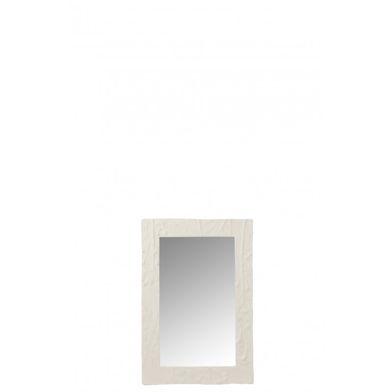 Miroir rectangulaire en résine blanc 41.5x4.3x61.5 cm