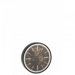 Horloge motif mappemonde en bois 48x8x48 cm