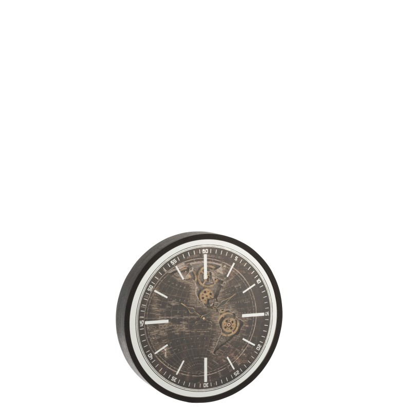 Horloge motif mappemonde en bois 48x8x48 cm Horloge motif mappemonde en bois 48x8x48 cm