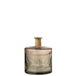 Vase en verre ambré en verre marron 35x35x44 cm
