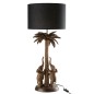 Lampe avec pied palmier et éléphants en résine marron 34x34x75 cm Lampe avec pied palmier et éléphants en résine marron 34x34x75 cm