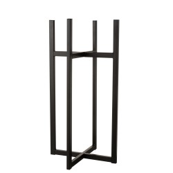 Supporto per vasi da fiori o cesto in metallo nero 42,8x42,8x83 cm