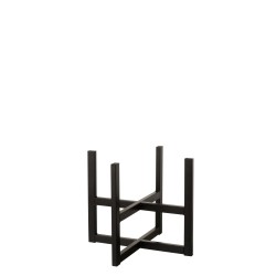 Supporto per vasi da fiori o cesto in metallo nero 42,5x42,5x35 cm
