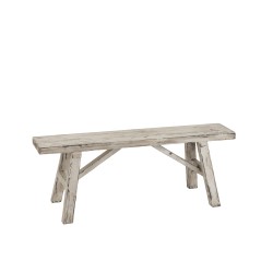 Banc ibiza en bois blanc delavé