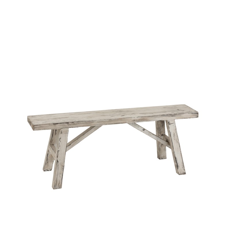 Banc ibiza en bois blanc delavé