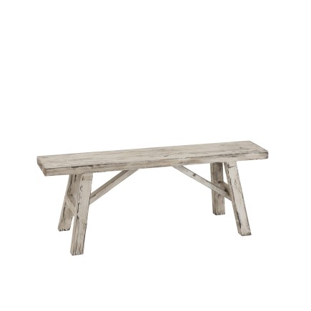 Banc ibiza en bois blanc delavé