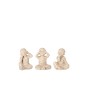 Conjunto de 3 monjes de la sabiduría en resina beige de 14x13x19 cm