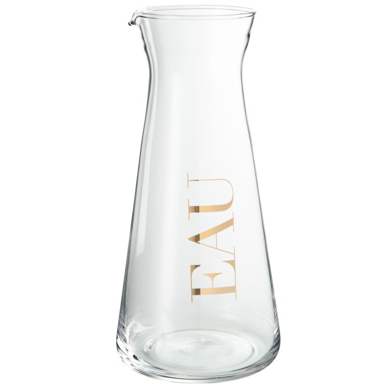 Carafe à eau avec inscription dorée H23cm