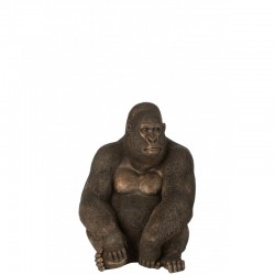 Gorille en résine marron 46x37x60 cm