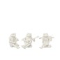 Conjunto de 3 ranas sentadas de resina blanco 16x14x15 cm