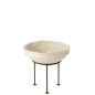 Plataforma de metal con soporte de papel blanco de 47x47x18 cm