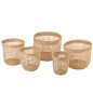 Conjunto de 5 cestas de madera natural 40x40x32 cm