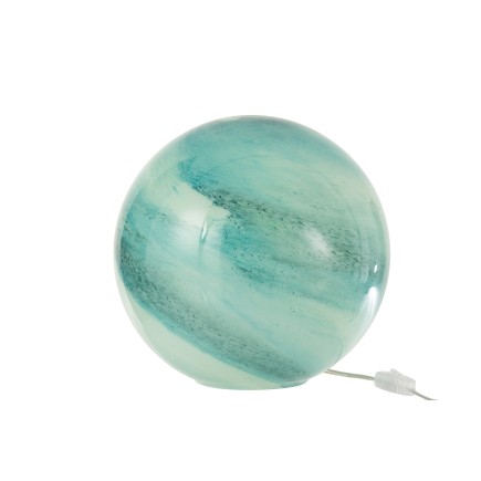 Lampe boule en verre azur 29x29x28 cm