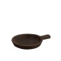Plat rond avec manche en bois marron 43x33x5 cm