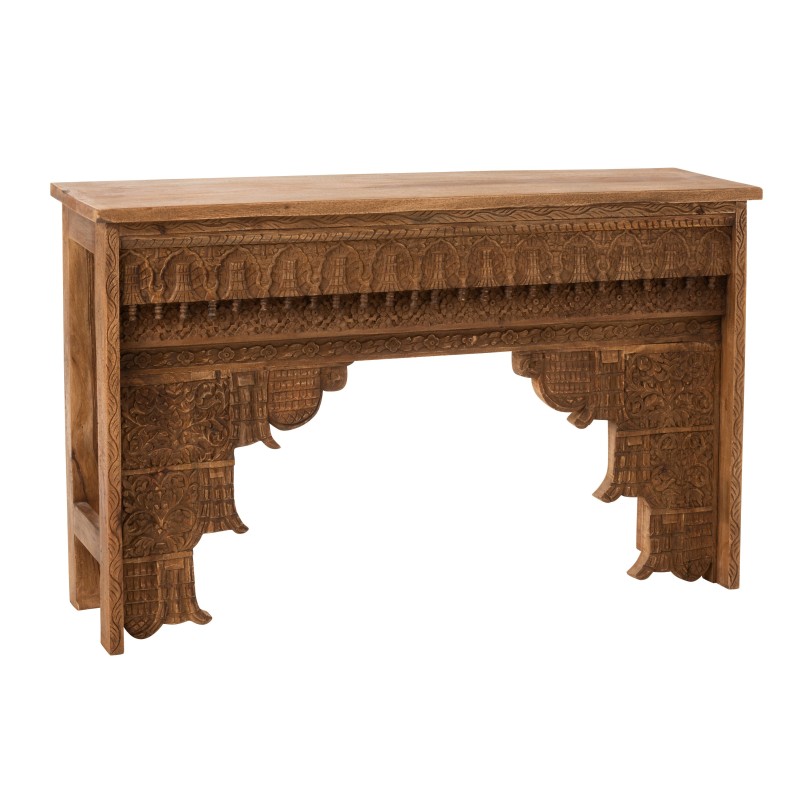 Console en bois motifs oriental en bois naturel 150x38x88 cm