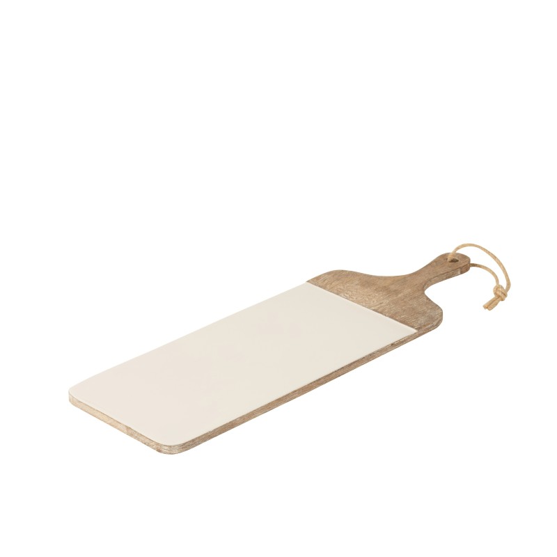 Planche à découper rectangulaire en bois de manguier blanc et naturel L58cm
