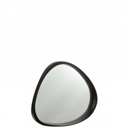 Miroir irrégulier en verre noir 77x71x6.8 cm