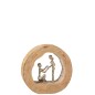 Couple de personnages dans rond en bois de manguier naturel 28x6x27cm Couple de personnages dans rond en bois de manguier naturel 28x6x27cm