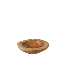 Plat irrégulier en tek en bois naturel 27x26x7 cm