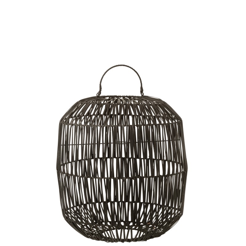 Abat-jour cylindrique en bois noir 32x32x49 cm