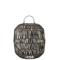 Abat-jour cylindrique en bois noir 32x32x49 cm