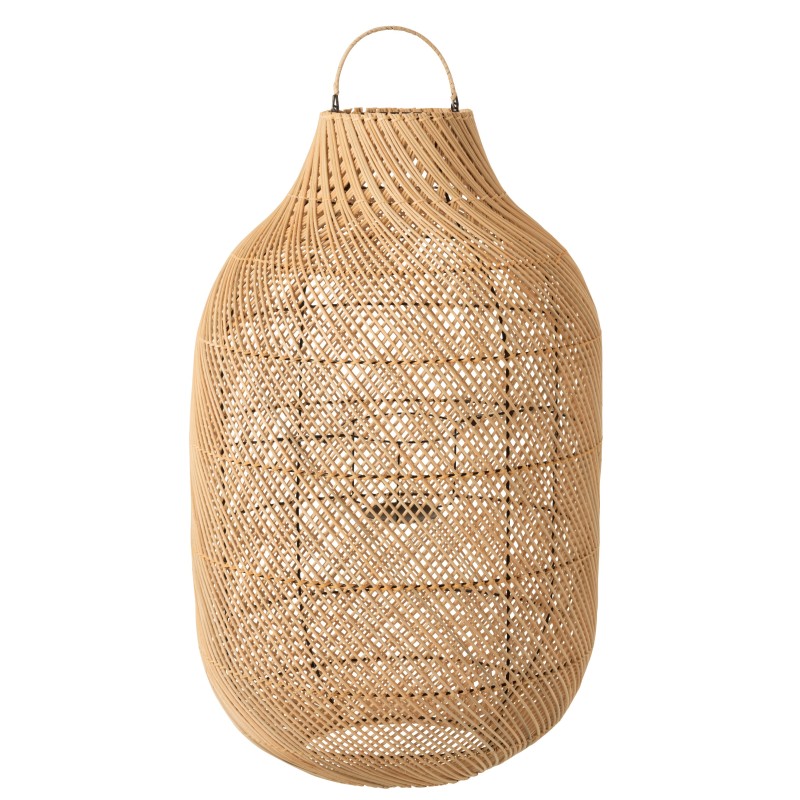 Lanterne cylindrique extra large en rotin naturel