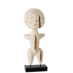 Personnage primitif en bois blanc 19x9x59 cm