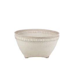 Panier rond en rotin blanc L84*l84*H41cm