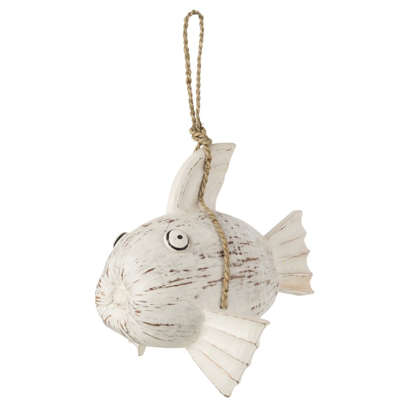 Poisson suspendu en bois blanc L30*l27*H36